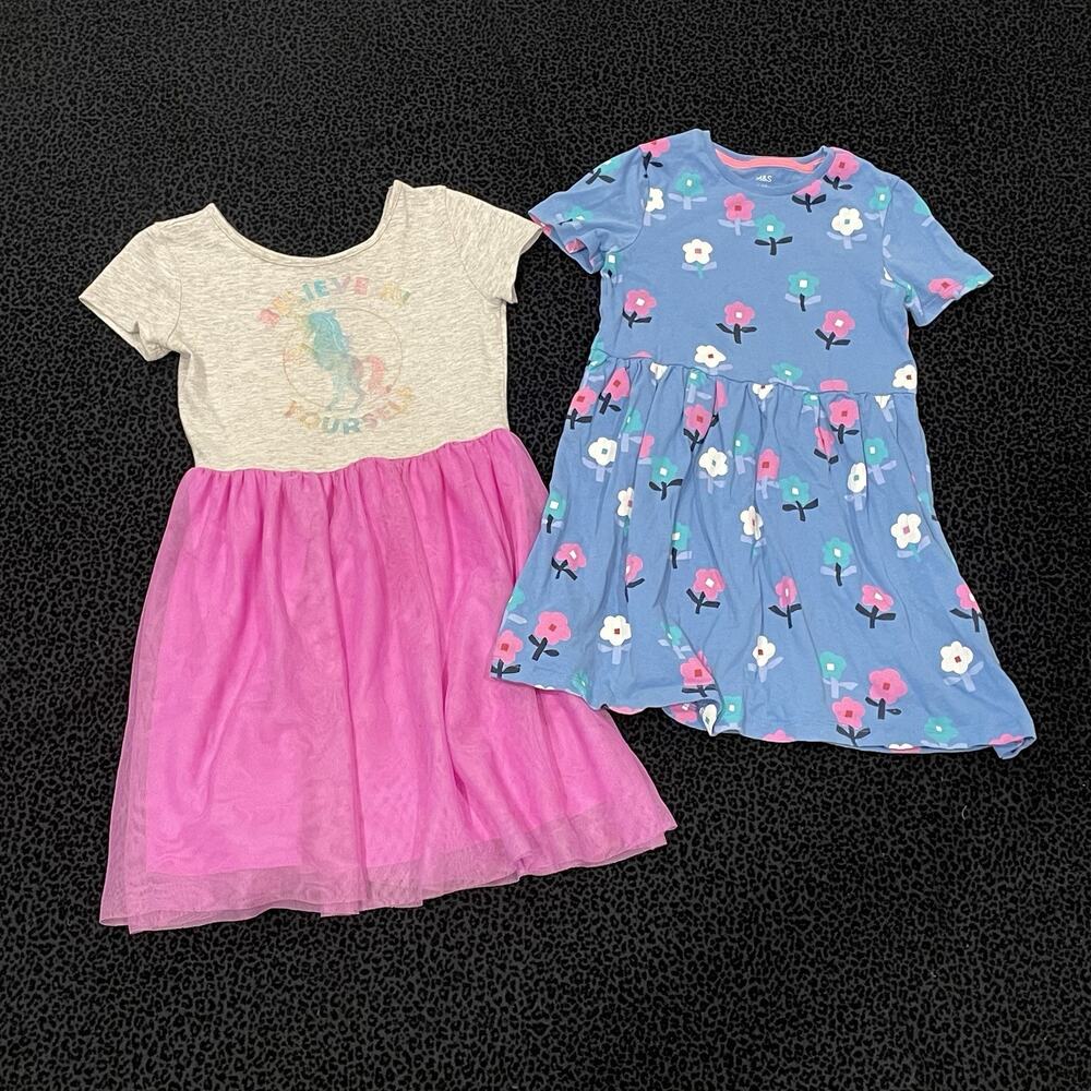 Girls Dress Lot Of 2 Casual Size 5-6 Floral Tutu